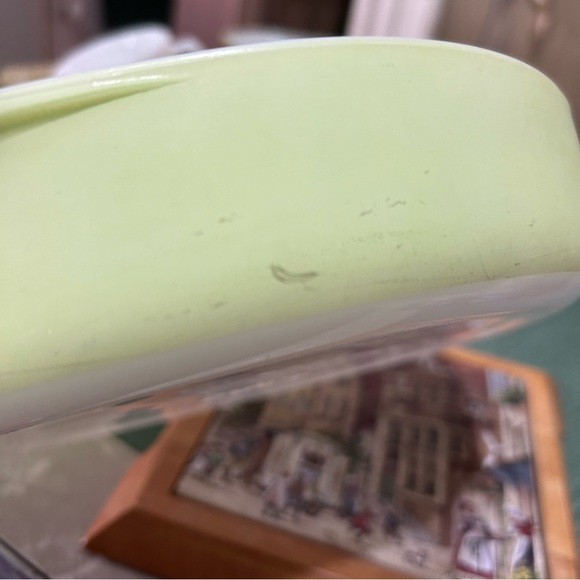 Pyrex Spring Blossom Cream and sugar set Excellent and 2 green Pyrex bowls as is - Picture 11 of 12